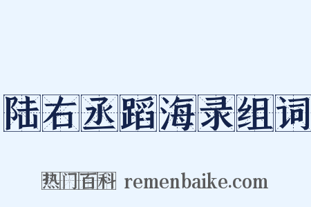 陆右丞蹈海录组词是什么意思的图片